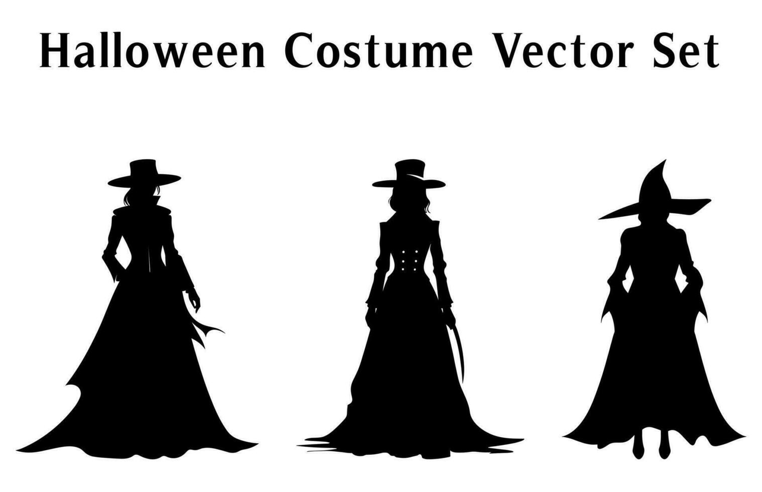 Halloween costume silhouette vettore illustrazione