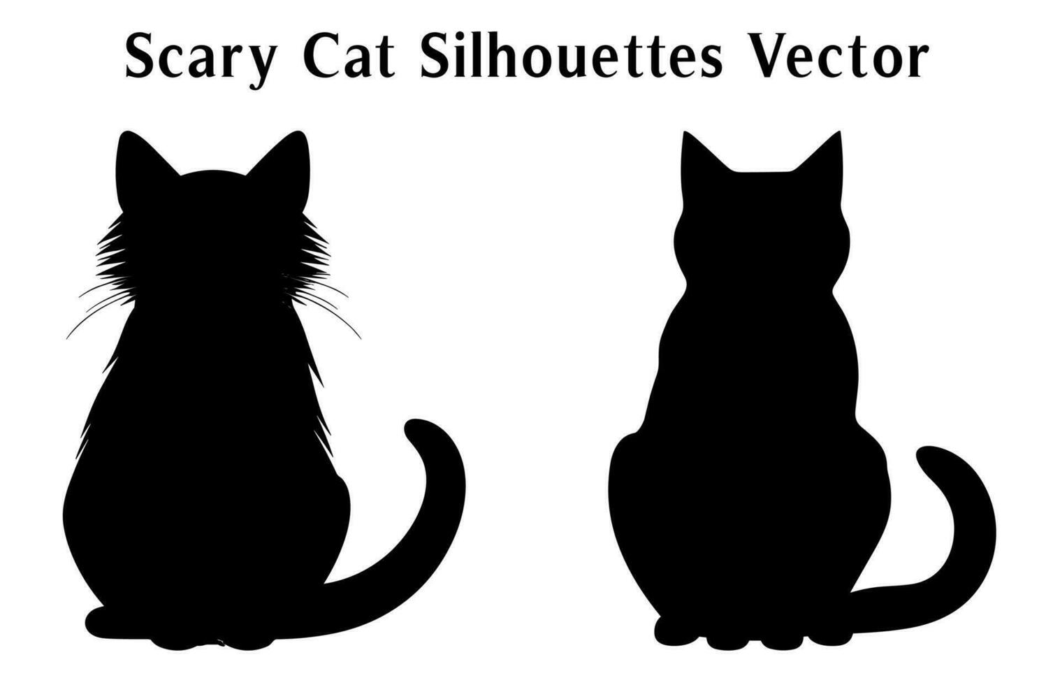gratuito pauroso gatto vettore illustrazione fascio, un' silhouette impostato di Halloween il male nero gatti