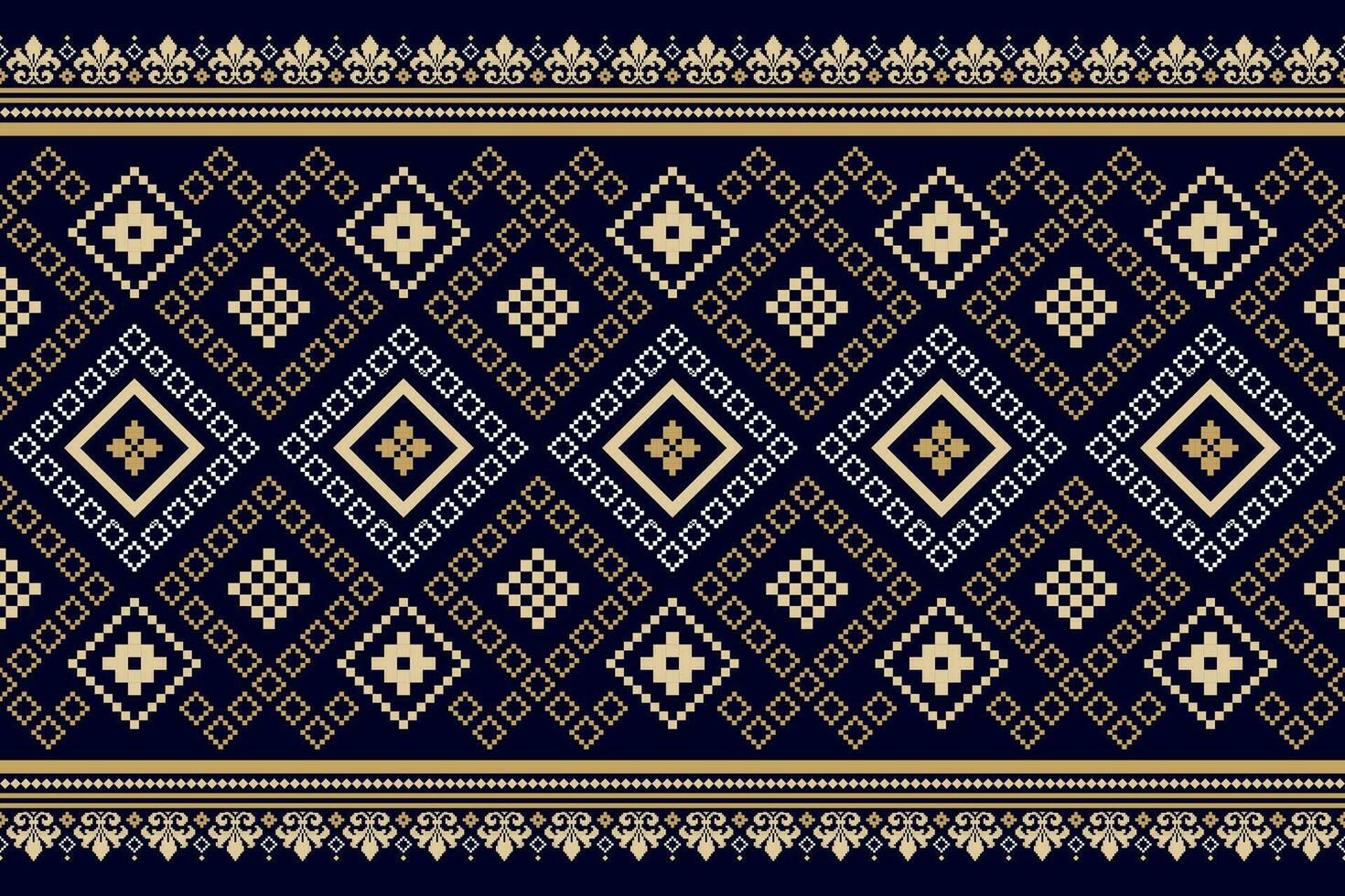 indaco Marina Militare blu geometrico tradizionale etnico modello ikat senza soluzione di continuità modello confine astratto design per tessuto Stampa stoffa vestito tappeto le tende e sarong azteco africano indiano indonesiano vettore