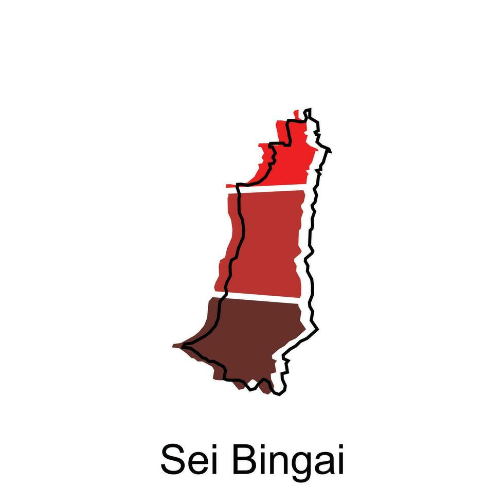 vettore carta geografica di sei bingai città moderno schema, logo vettore design. astratto, disegni concetto
