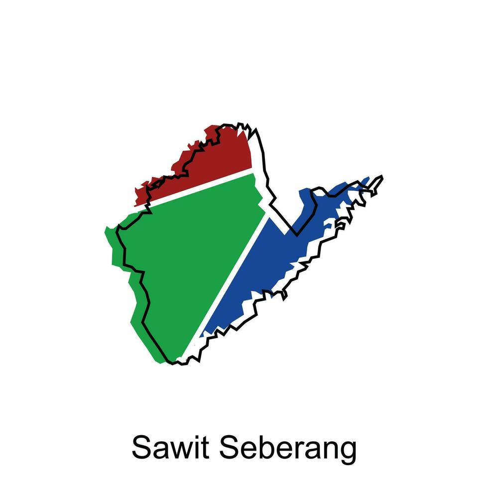 vettore carta geografica di l'ho visto seberang città moderno schema, logo vettore design. astratto, disegni concetto