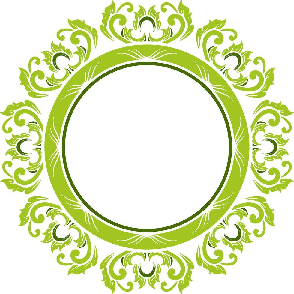cornice rotonda con elementi decorativi. illustrazione vettoriale. vettore