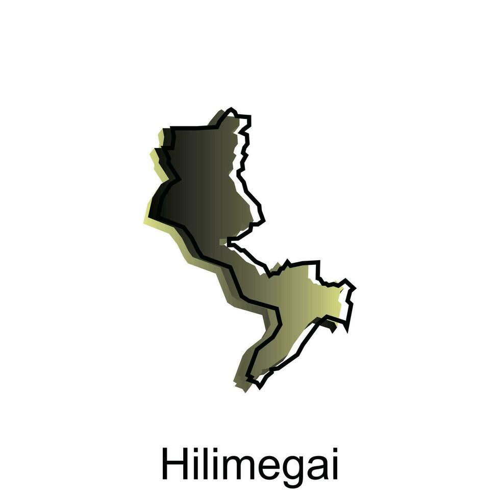 carta geografica città di hilimegai design modello, vettore simbolo, cartello, schema illustrazione.