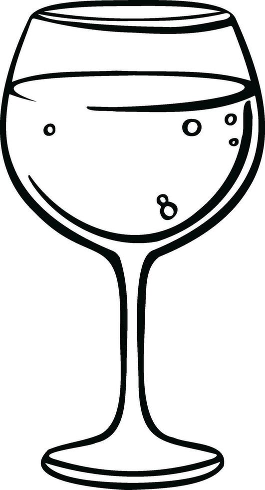 bicchiere di Champagne alcool con bolle, scintillante vino illustrazione vettore