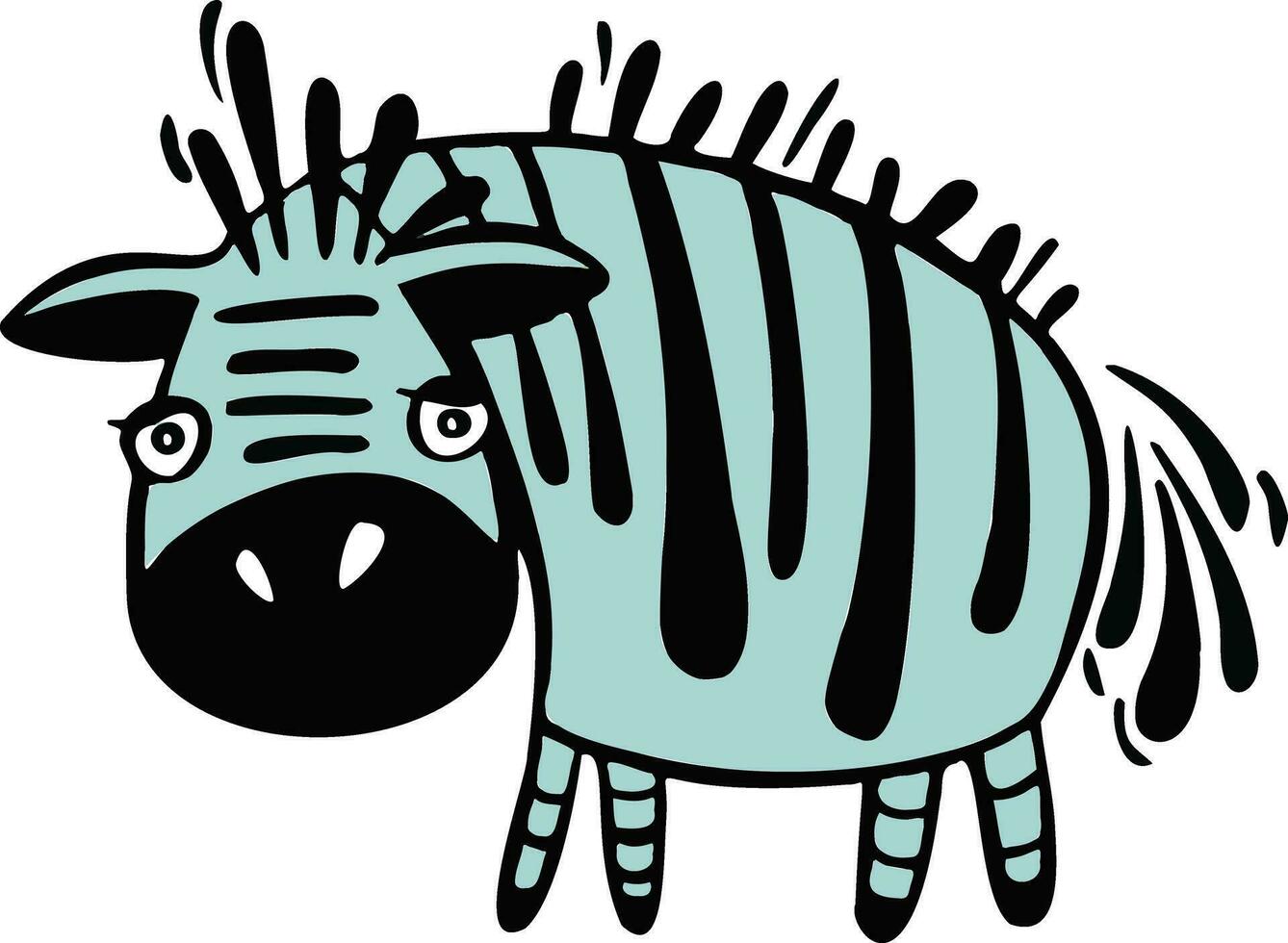 cartone animato zebra testa, animale testa.animale etichetta. animale bambini vettore