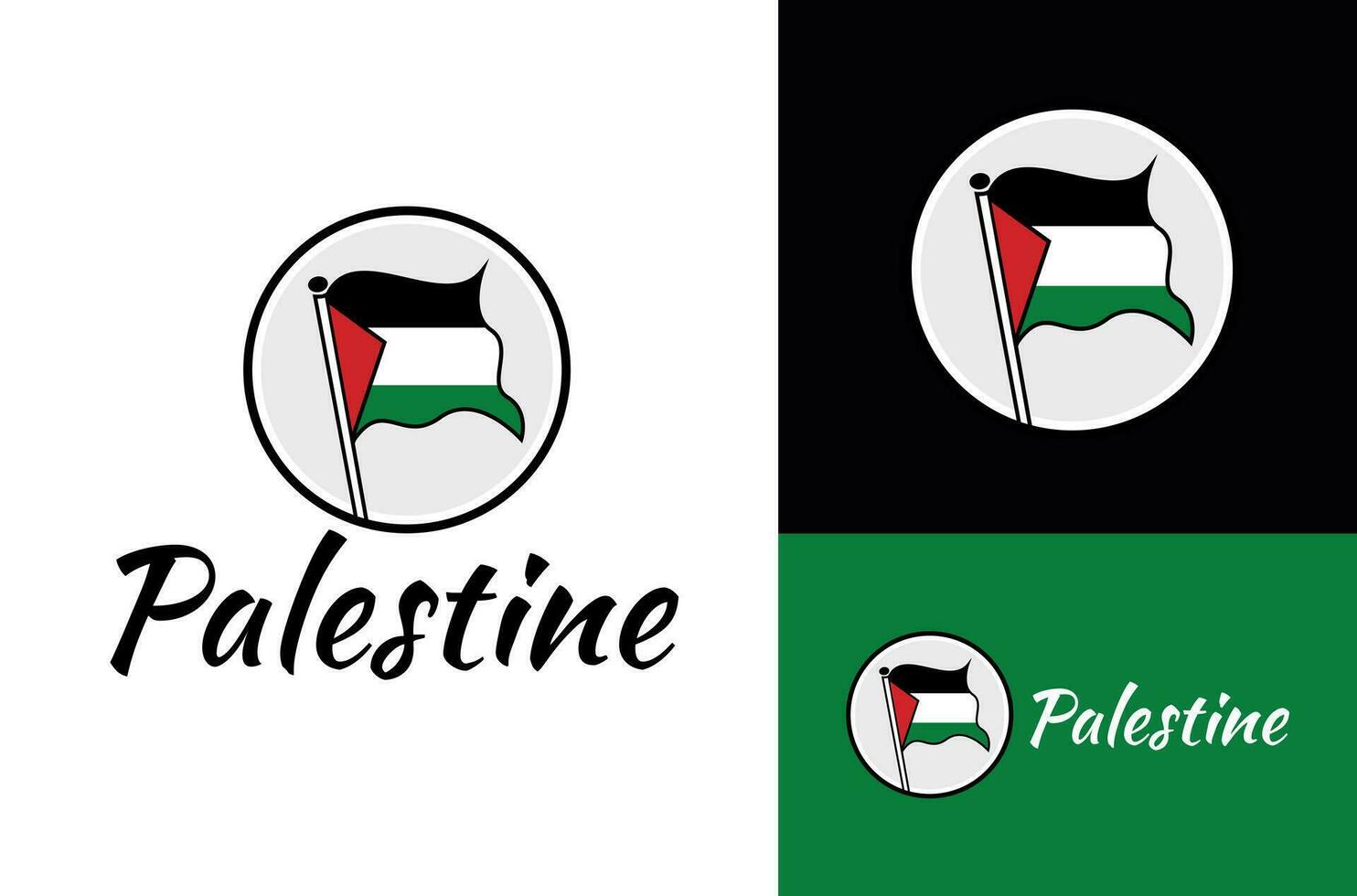 agitando bandiera di Palestina vettore icona illustrazione design modello sfondo