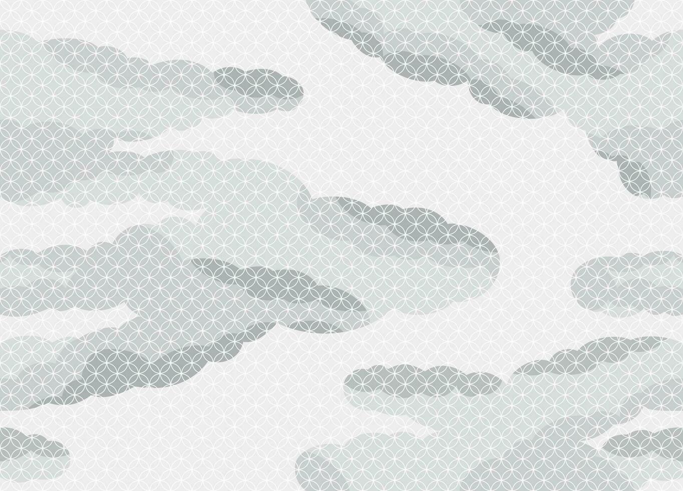 giapponese senza soluzione di continuità monocromatico Vintage ▾ nube modello. vettore illustrazione. orizzontalmente e verticalmente ripetibile.