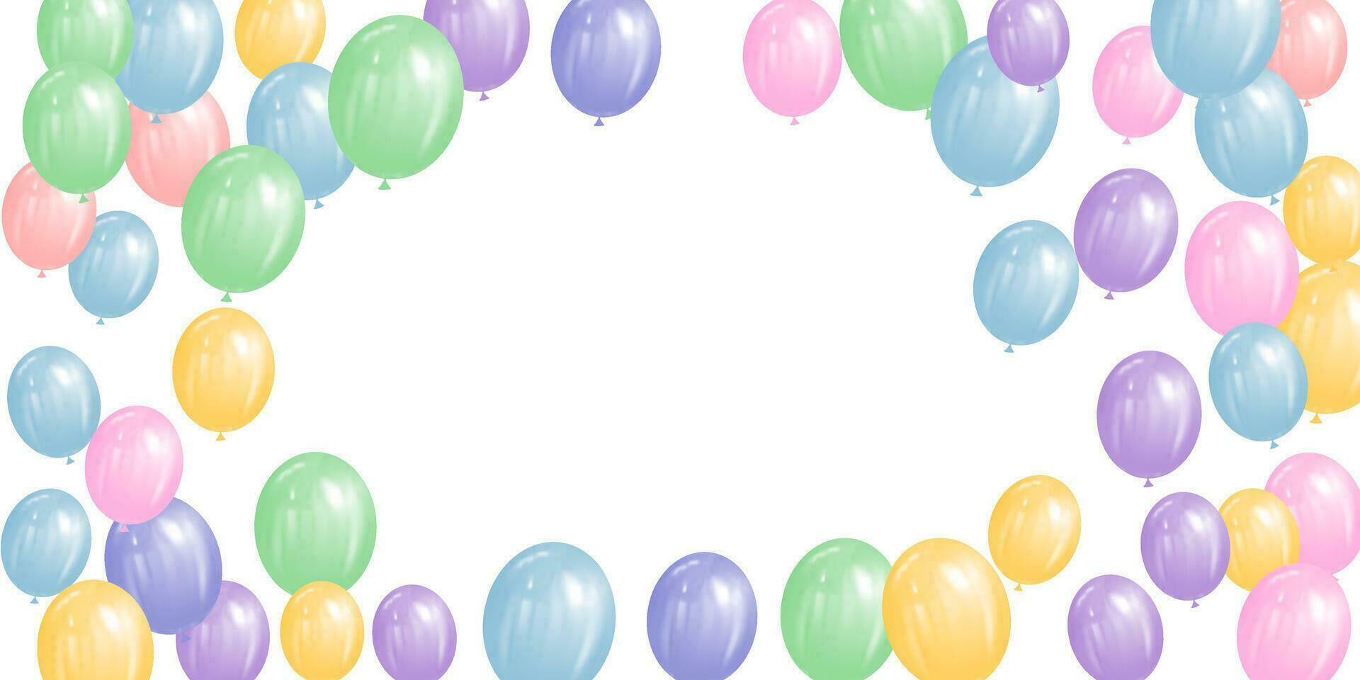 telaio colorato palloncini vettore illustrazione per il tuo design. arcobaleno colore palloncini per festa