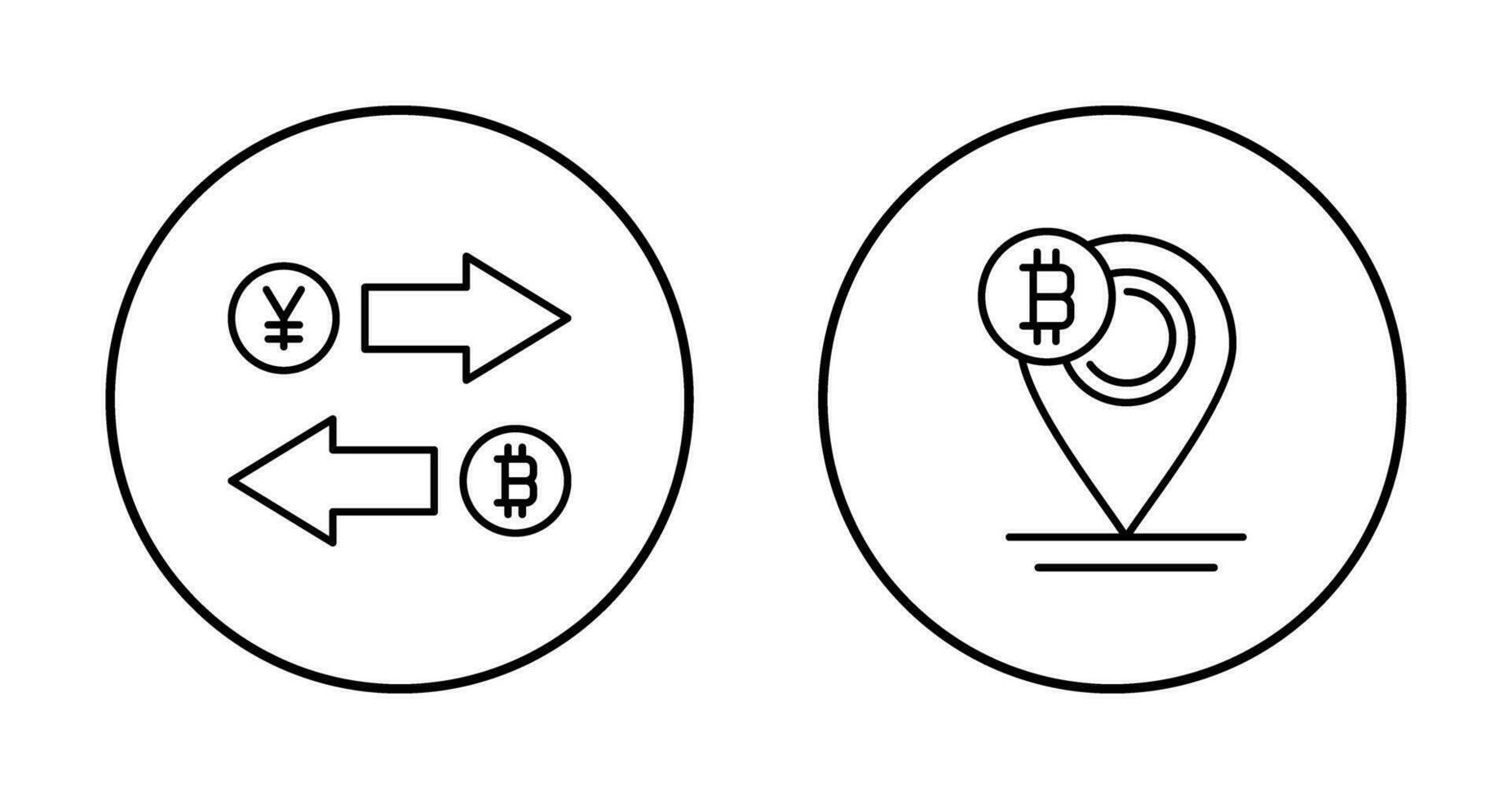scambio e bitcoin segnaposto icona vettore