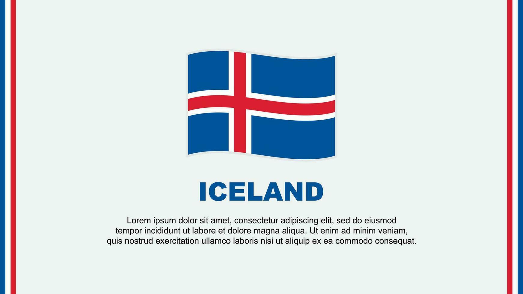 Islanda bandiera astratto sfondo design modello. Islanda indipendenza giorno bandiera sociale media vettore illustrazione. Islanda cartone animato
