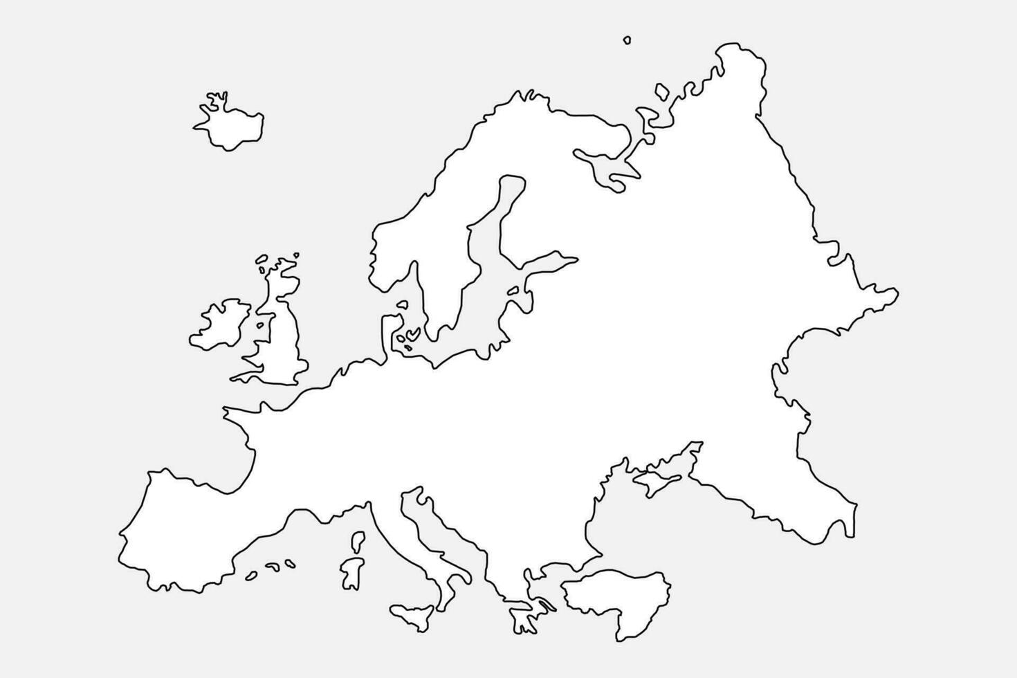 Europa confine carta geografica illustrazione. vettore design.