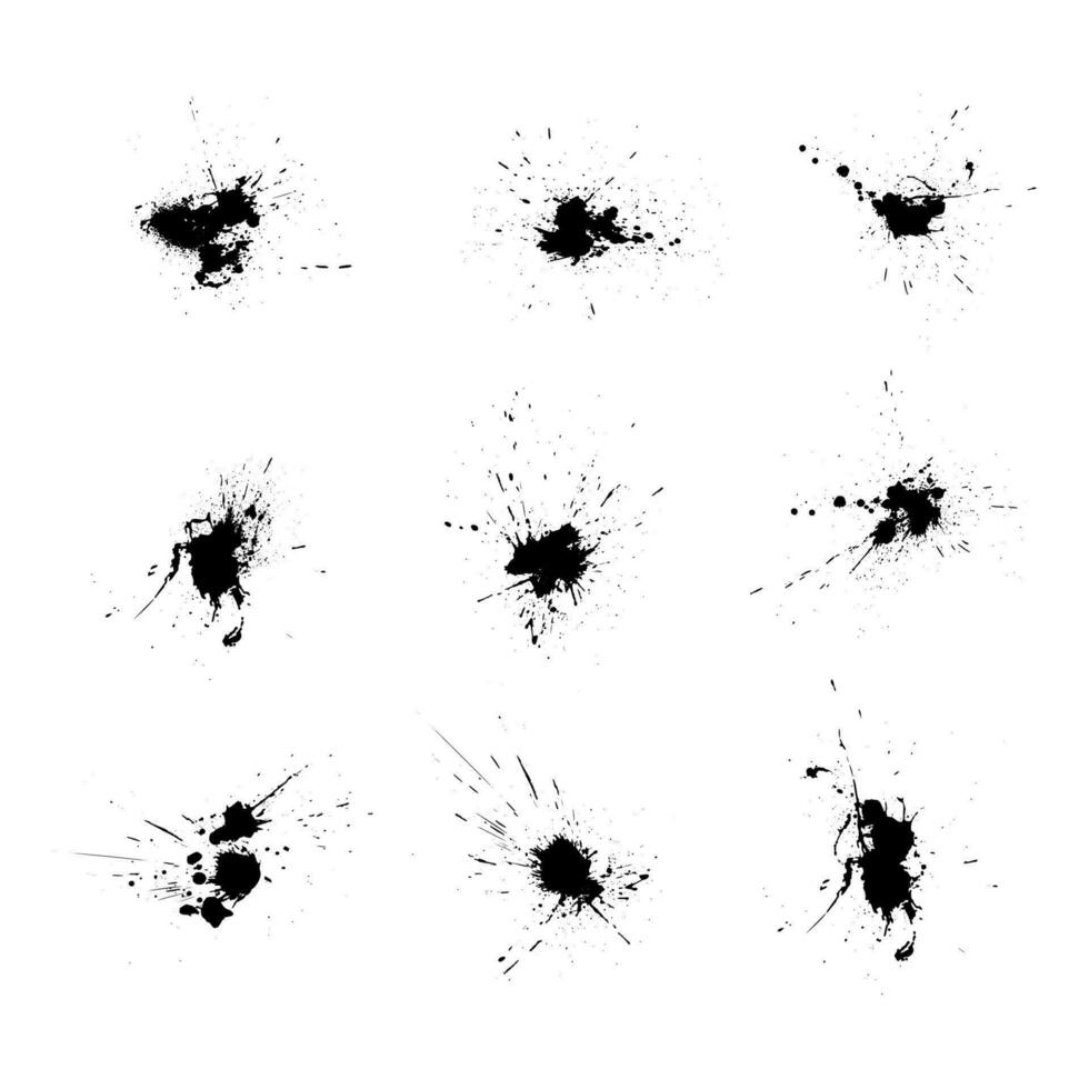 astratto dipingere inchiostro schizzi elemento dipingere spruzzi isolato impostato vettore illustrazione