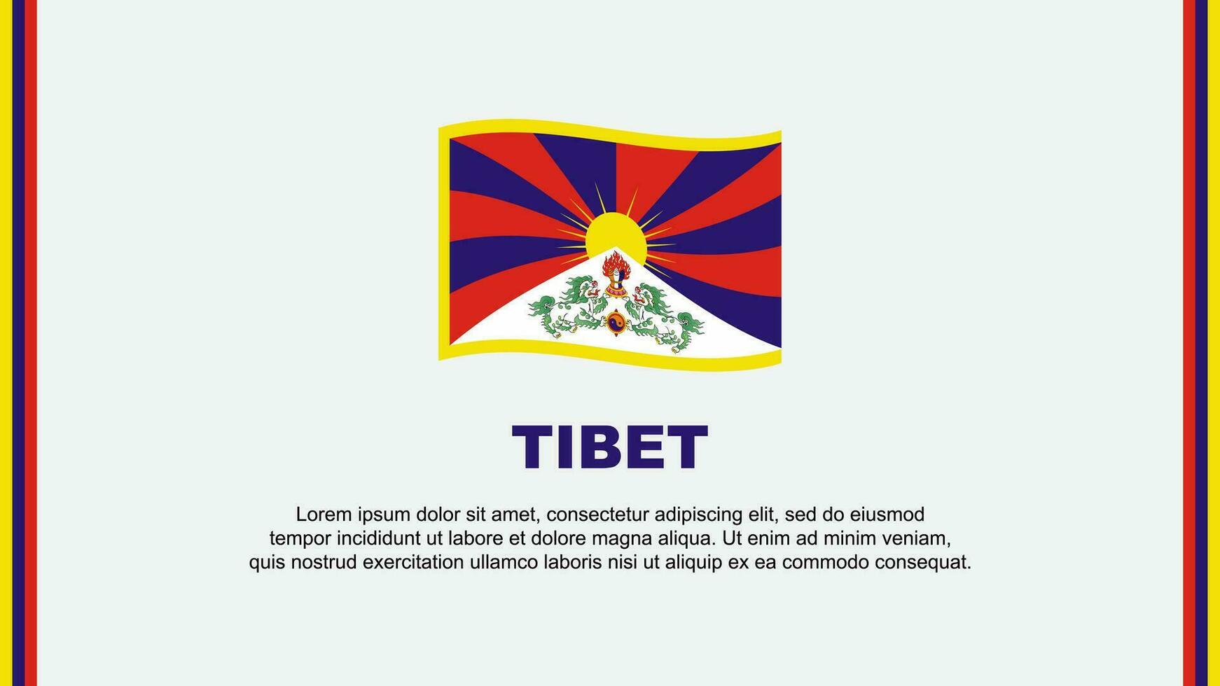Tibet bandiera astratto sfondo design modello. Tibet indipendenza giorno bandiera sociale media vettore illustrazione. Tibet cartone animato
