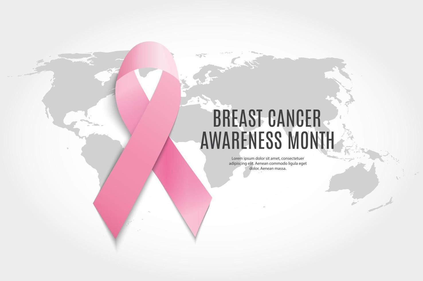 sfondo del nastro rosa del mese di consapevolezza del cancro al seno vettore