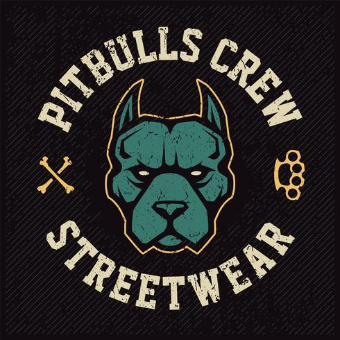 design emblema mascotte pitbull vettore