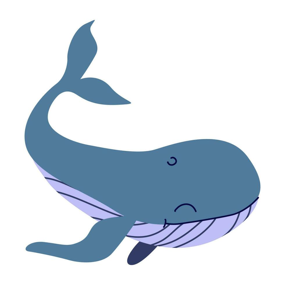 carino balena cartone animato isolato.vettore illustrazione con subacqueo tema e carino balena per libri e tessile, interno design per bambini camera. vettore