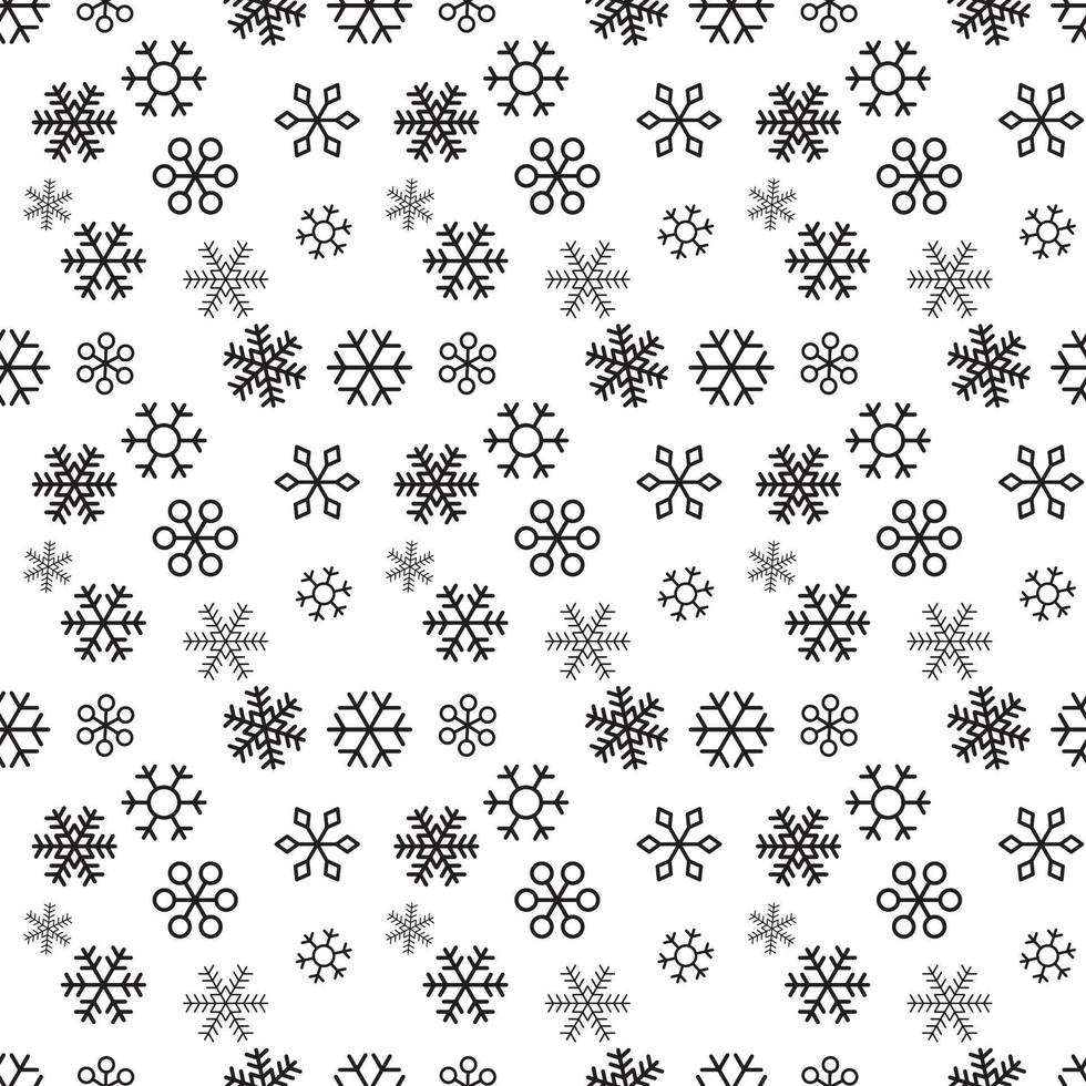 fiocchi di neve di natale su sfondo bianco. modello senza soluzione di continuità. vettore