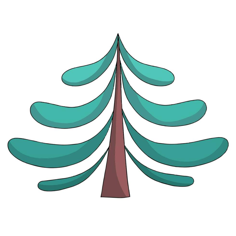 turchese Natale albero. vettore illustrazione su un' bianca sfondo. nuovo anno simbolo. moderno piatto design