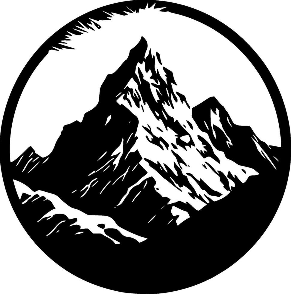 montagne - minimalista e piatto logo - vettore illustrazione