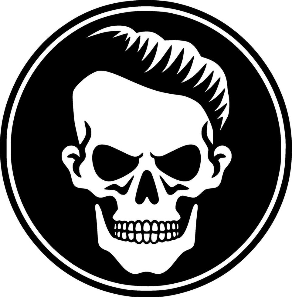 cranio - nero e bianca isolato icona - vettore illustrazione