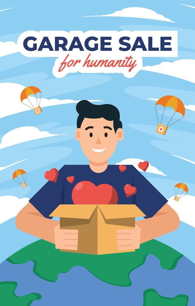 poster di vendita della giornata mondiale umanitaria vettore