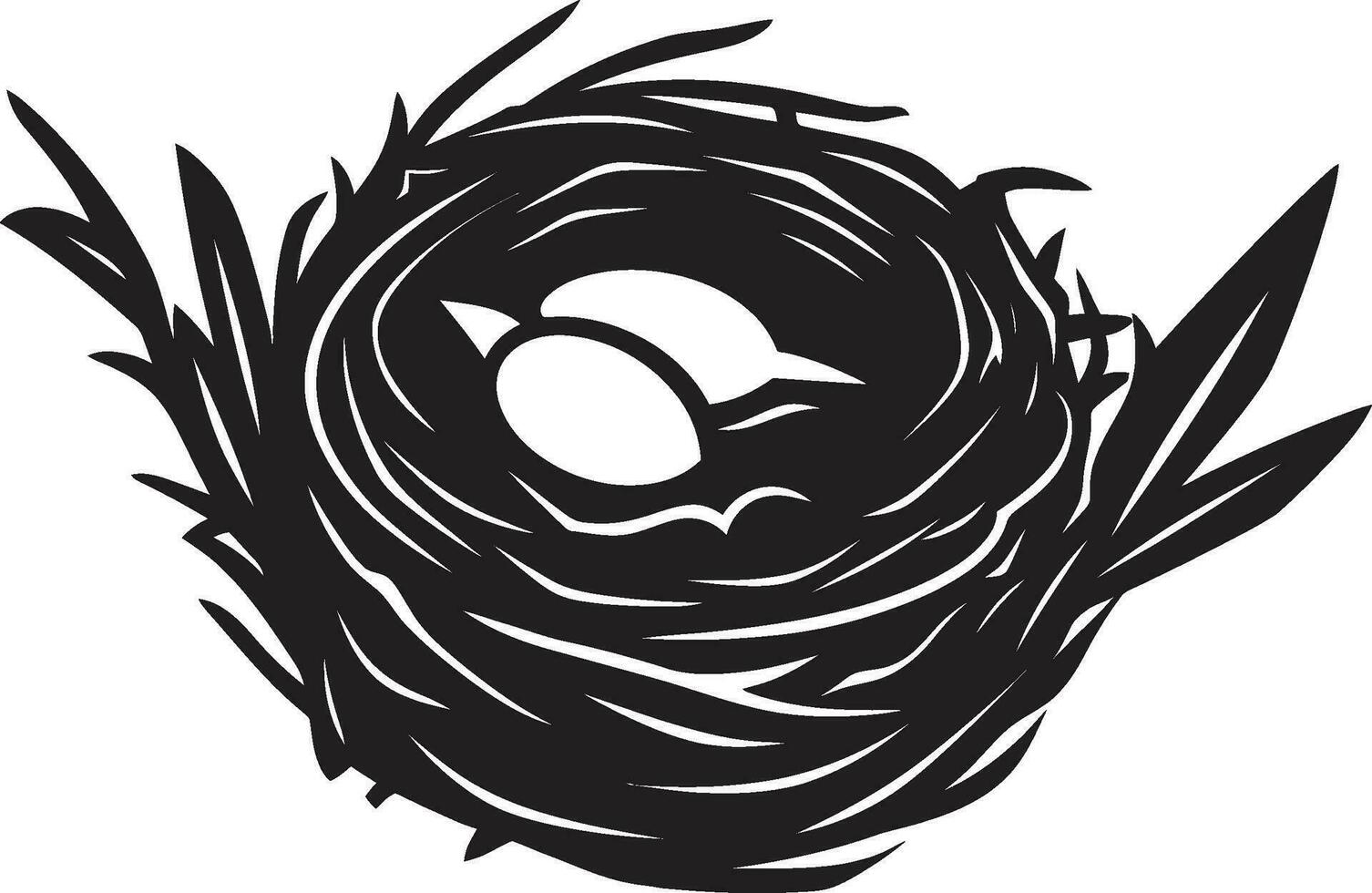 mistica di il aviaria casa nero vettore nido elegante rifugio nero uccello nido emblema