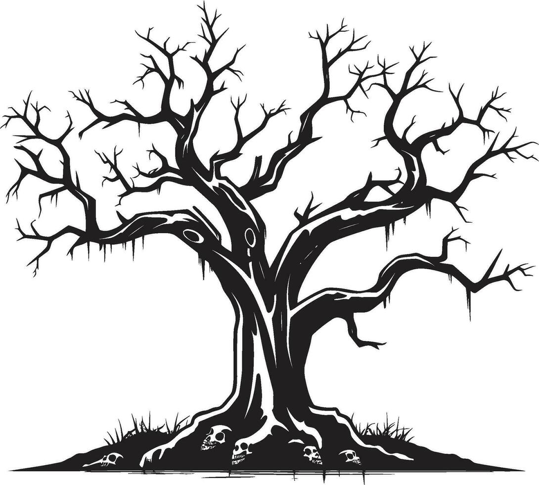 senza tempo bellezza nel decadimento monocromatico elegia di un' morto albero secco ombre silenzioso abilità artistica di un' senza vita albero nel vettore