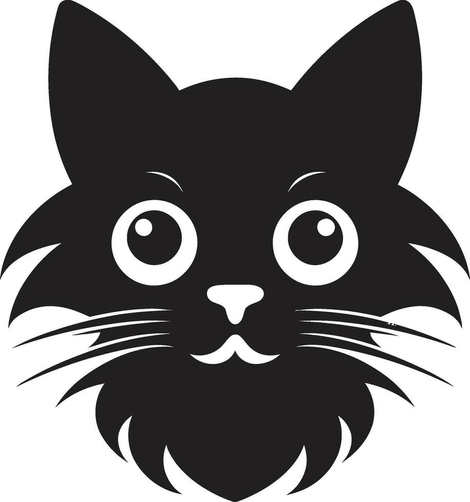 grassetto nero gatto insegne felino geometrico arte vettore