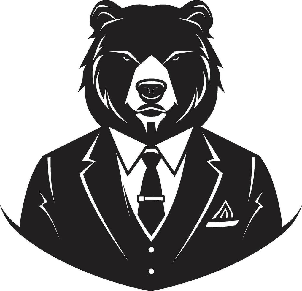 potente capo icona orso regno emblema vettore