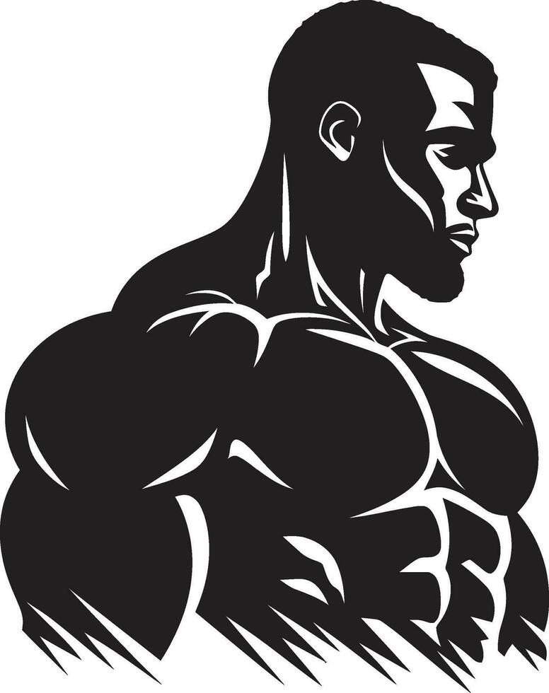 scolpito silhouette nero vettore energia calamaio ferro bodybuilder vettore maestà