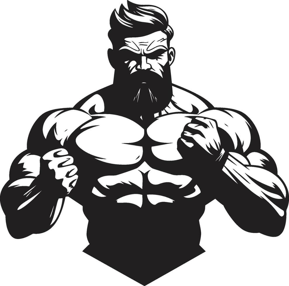 epico flettere nero vettore omaggio per bodybuilding abilità artistica ferro determinazione monocromatico vettore di flessione energia