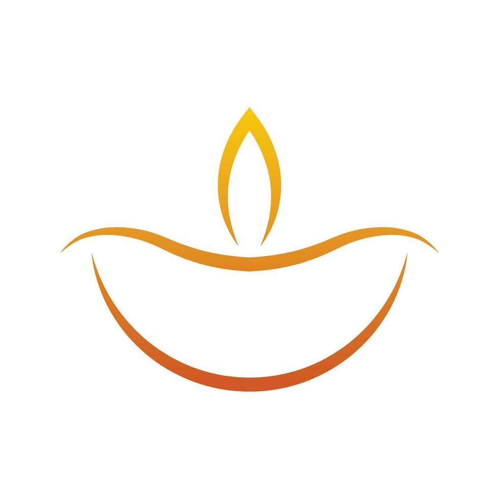 semplice e minimalista Diwali diya fuoco icona vettore illustrazione su bianca sfondo