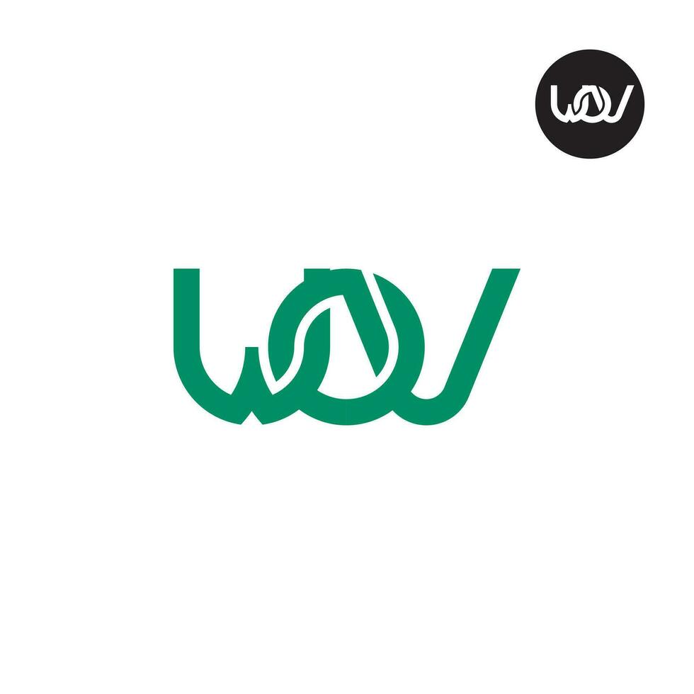 lettera wov monogramma logo design vettore