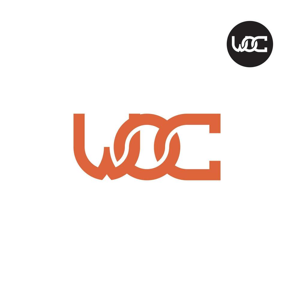 lettera woc monogramma logo design vettore
