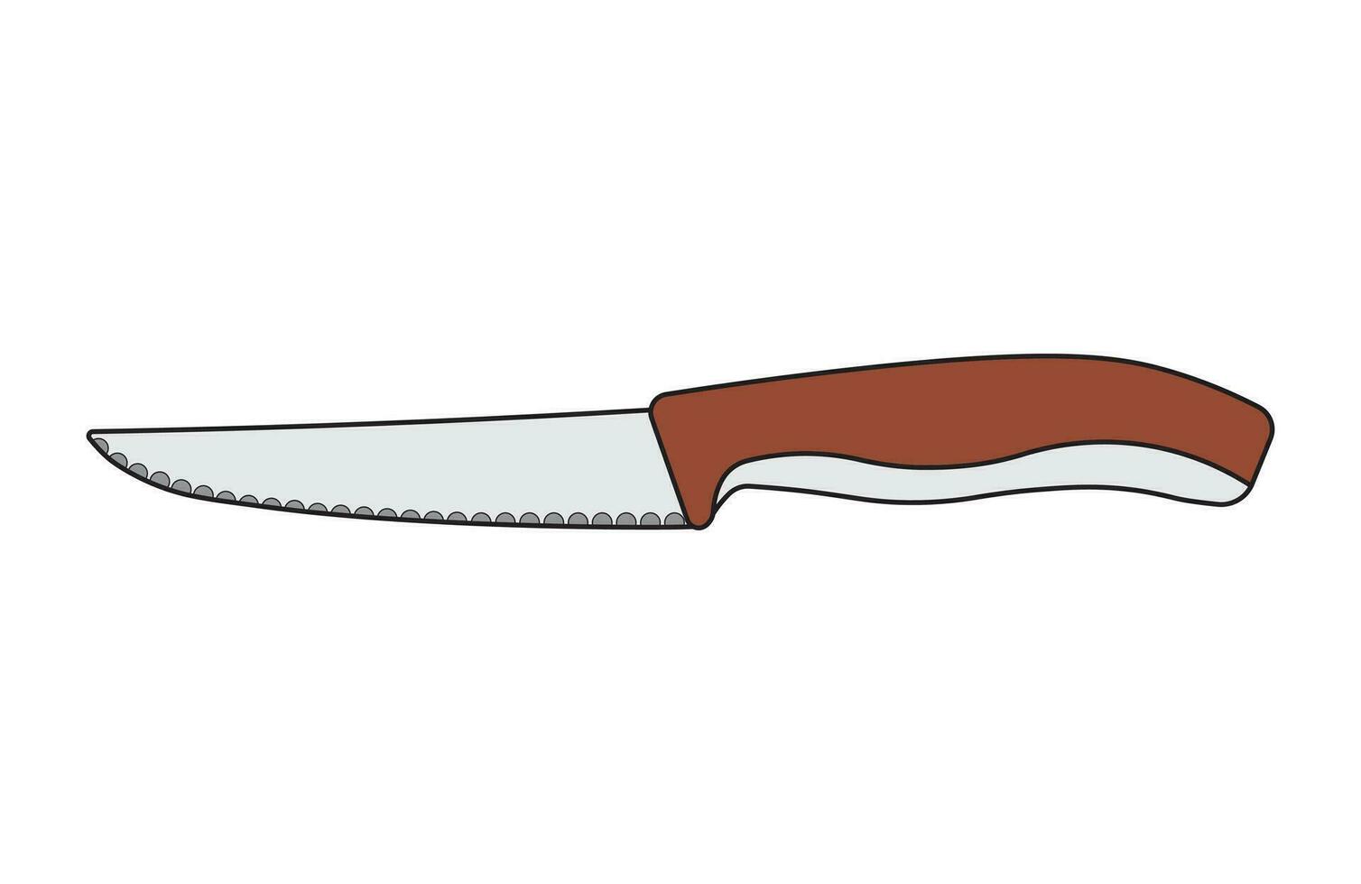 bambini disegno cartone animato vettore illustrazione bistecca coltello isolato nel scarabocchio stile