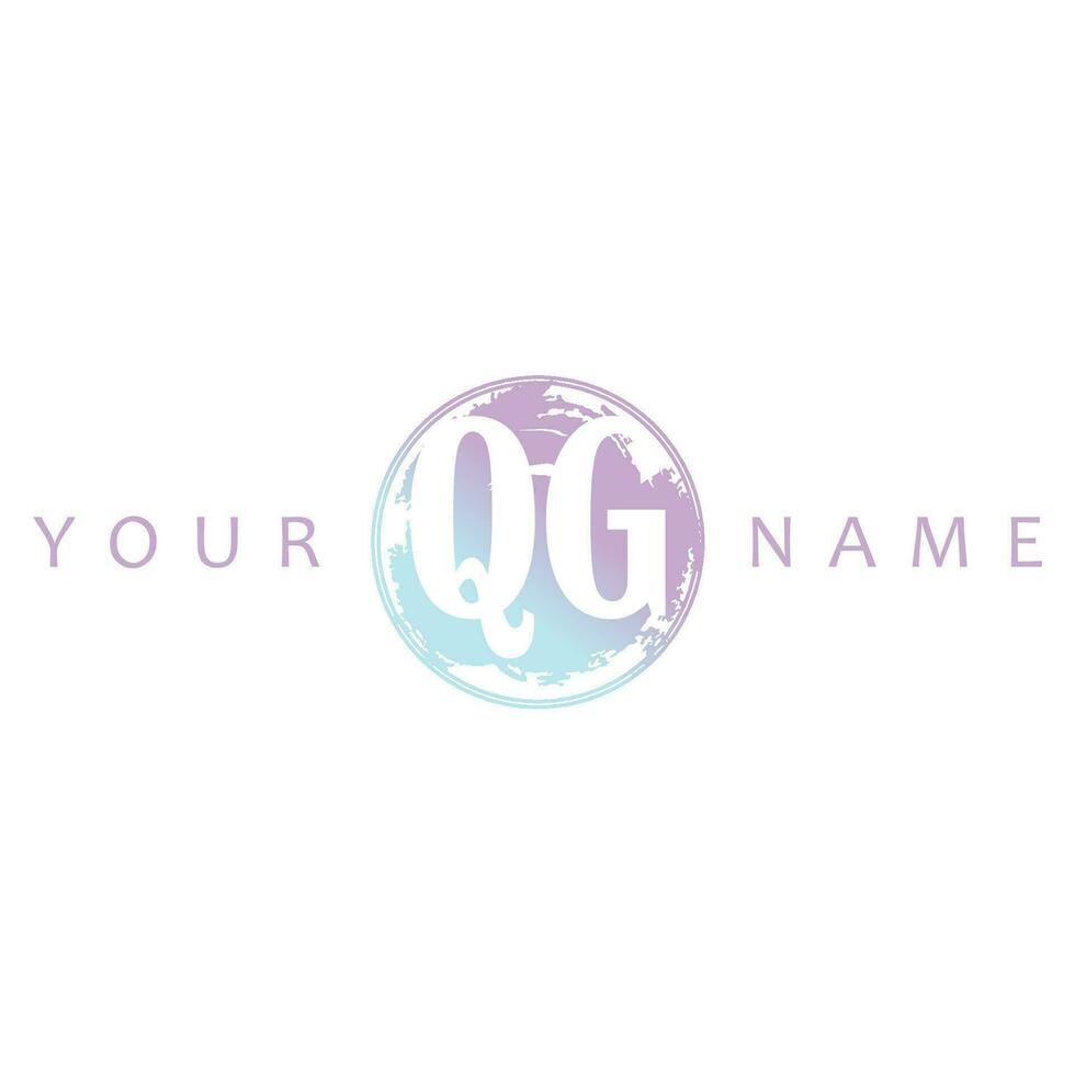 qg iniziale logo acquerello vettore design