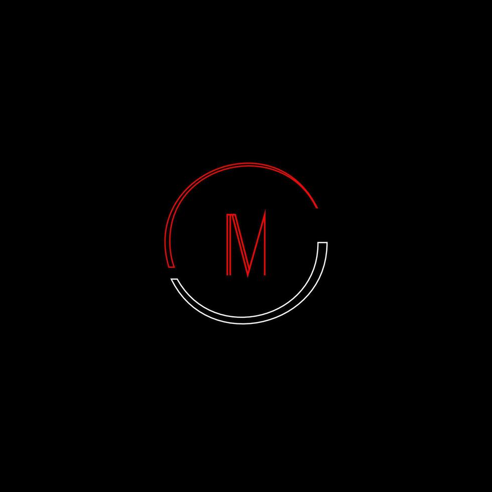 m creativo moderno lettere logo design modello vettore