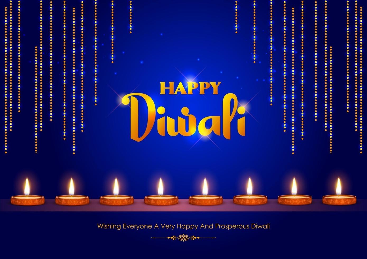 felice sfondo vacanza diwali per il festival della luce dell'india vettore