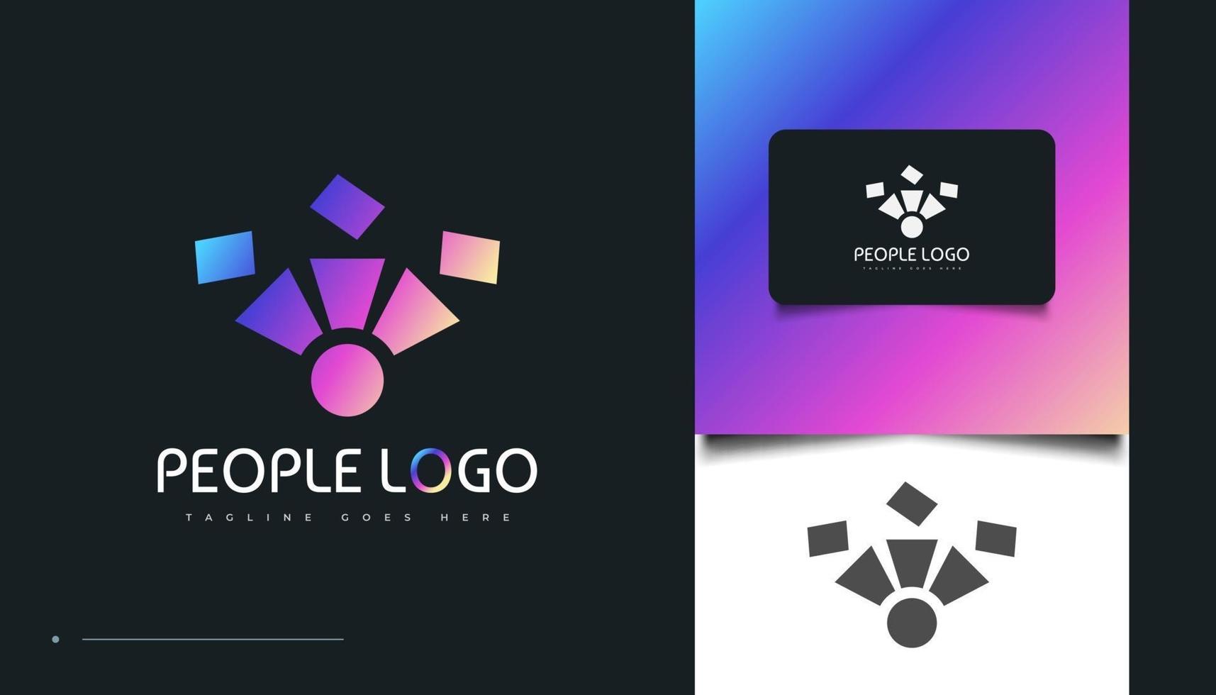 design del logo di persone colorate vettore