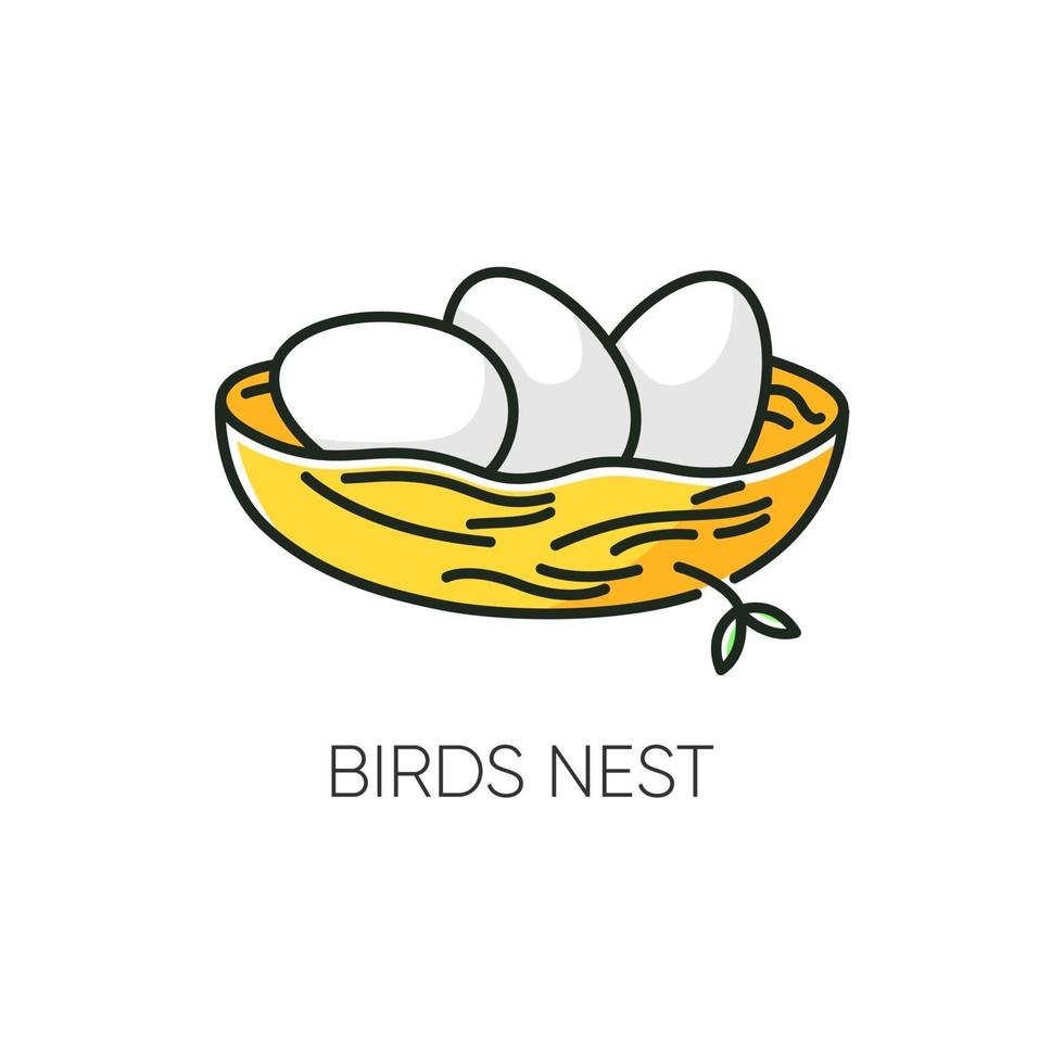 uccellini nido icona colore rgb vettore