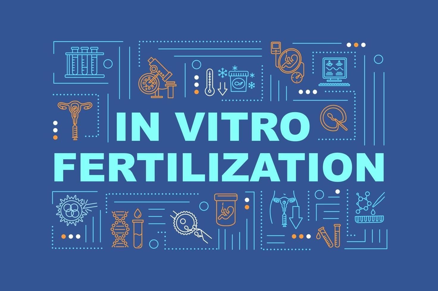 banner di concetti di parola fecondazione in vitro vettore