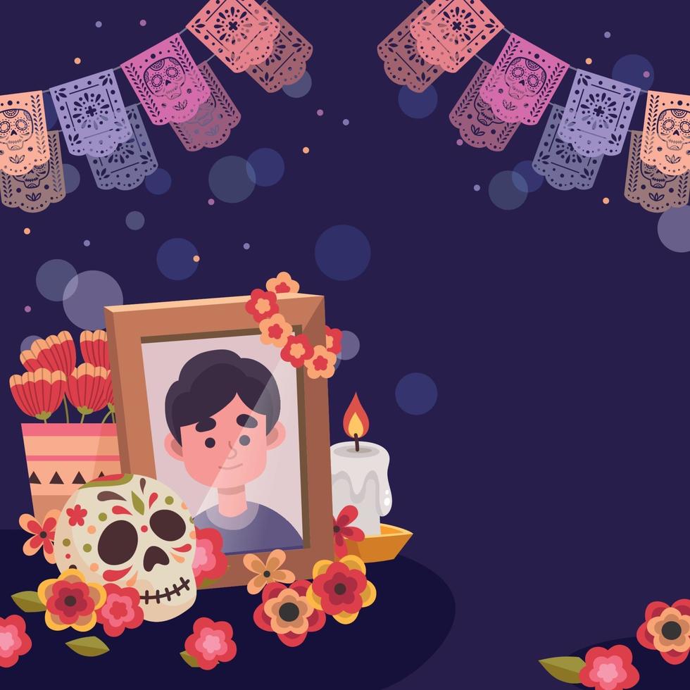 sfondo di dia de los muertos vettore