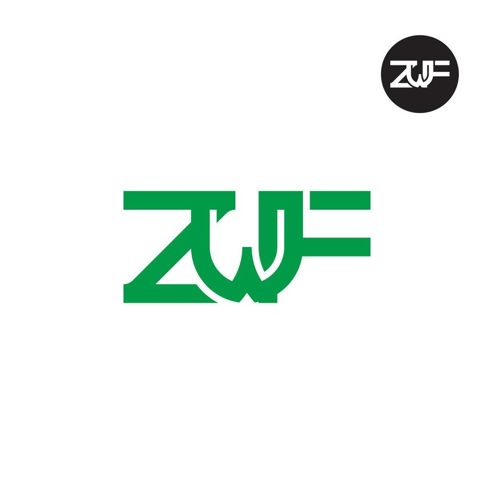 lettera zwf monogramma logo design vettore