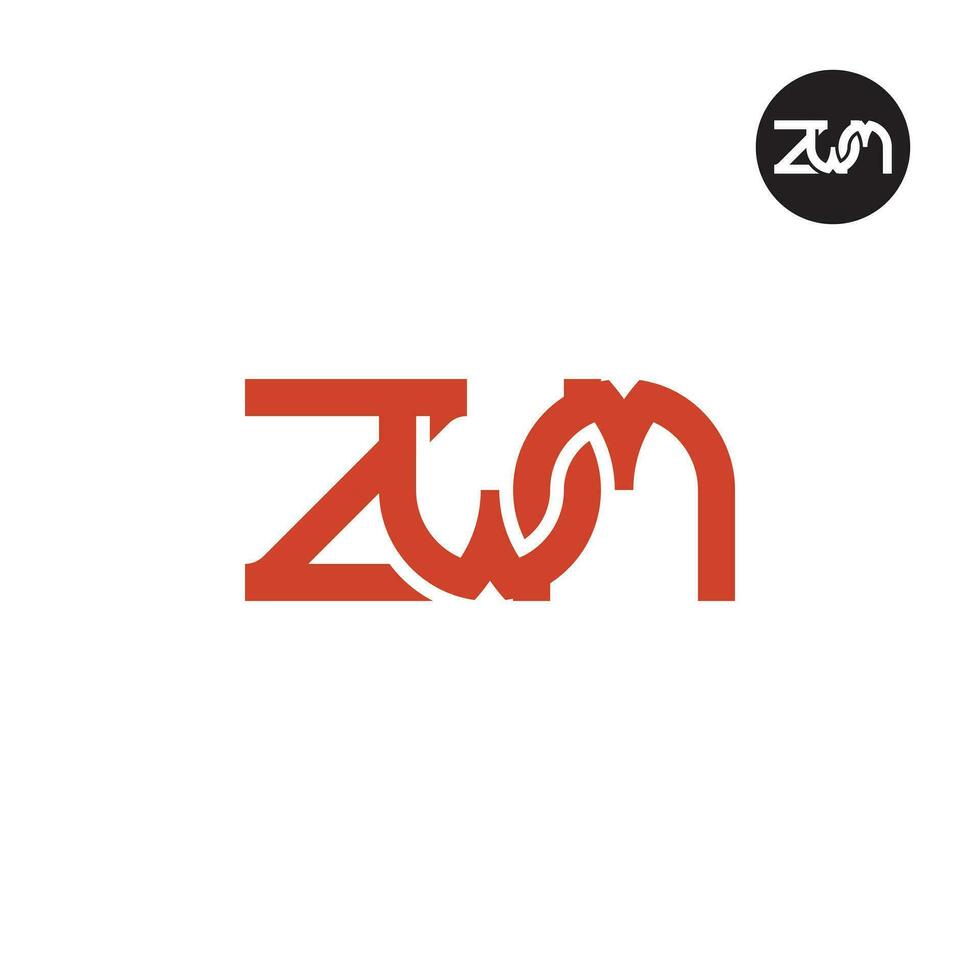 lettera zwm monogramma logo design vettore