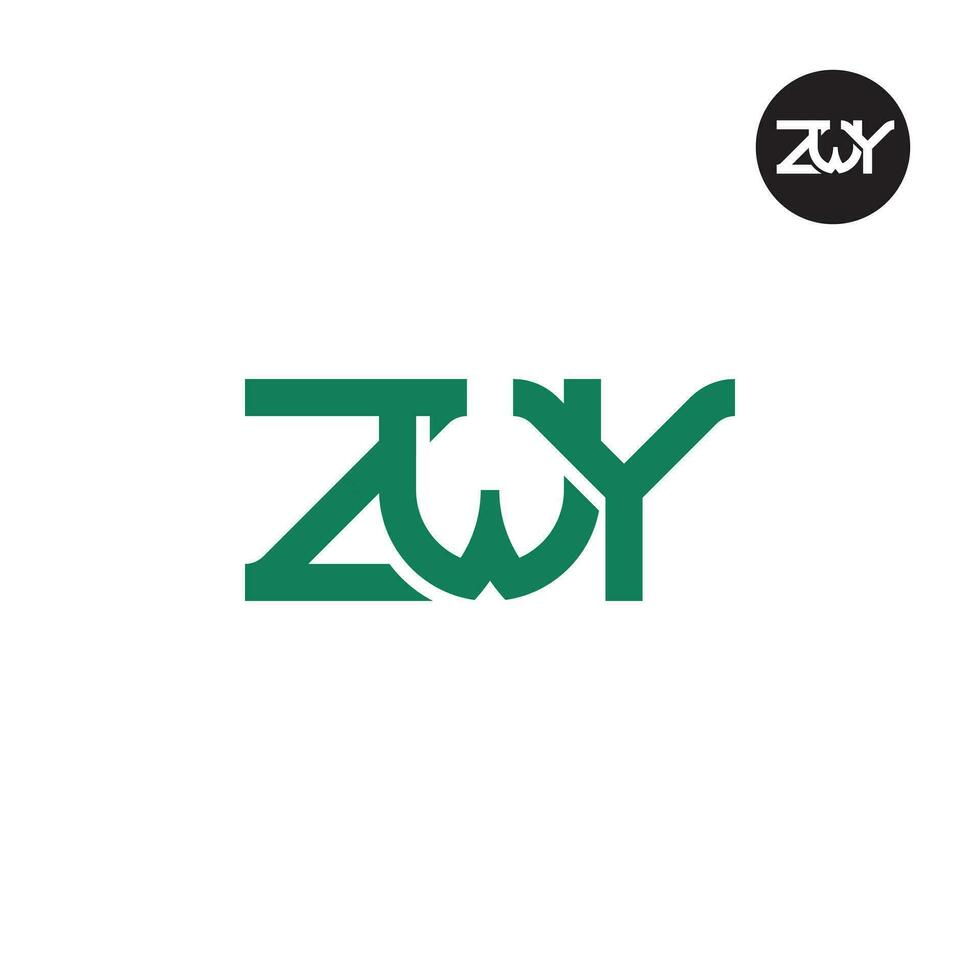 lettera zwy monogramma logo design vettore