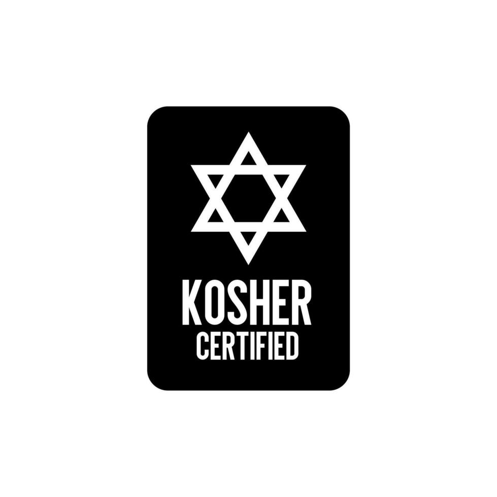 kosher certificato simbolo. internazionale simbolo di kosher cibo. confezione concetto. vettore