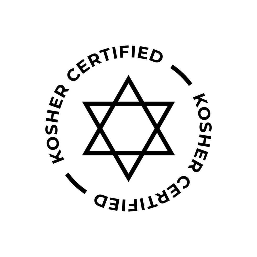 kosher certificato simbolo. internazionale simbolo di kosher cibo. confezione concetto. vettore