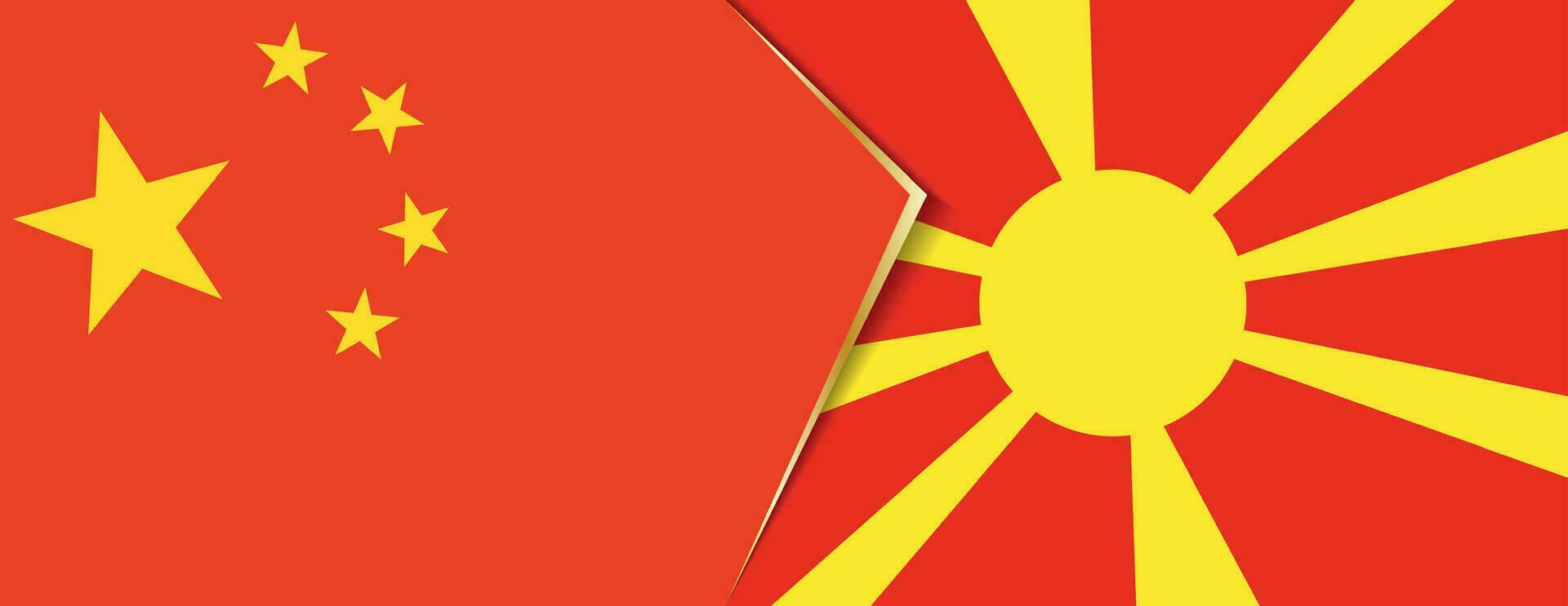 Cina e macedonia bandiere, Due vettore bandiere.