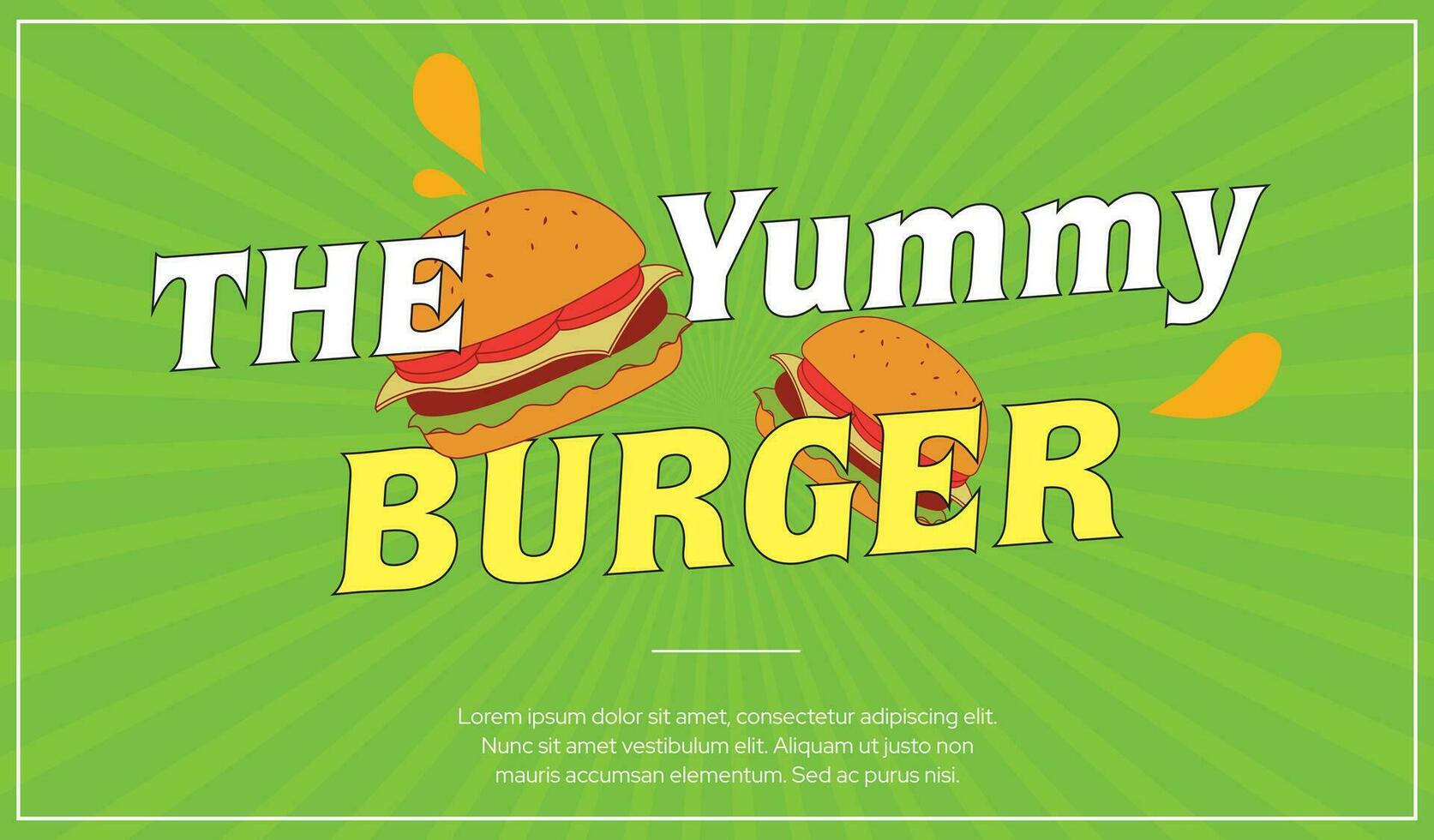 delizioso hamburger bandiera design tipografia illustrazione vettore
