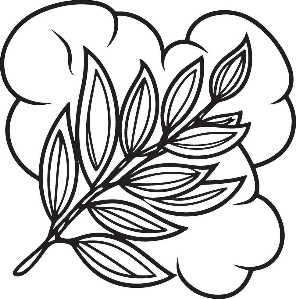 mano disegnato schizzo di un' ramo con le foglie vettore
